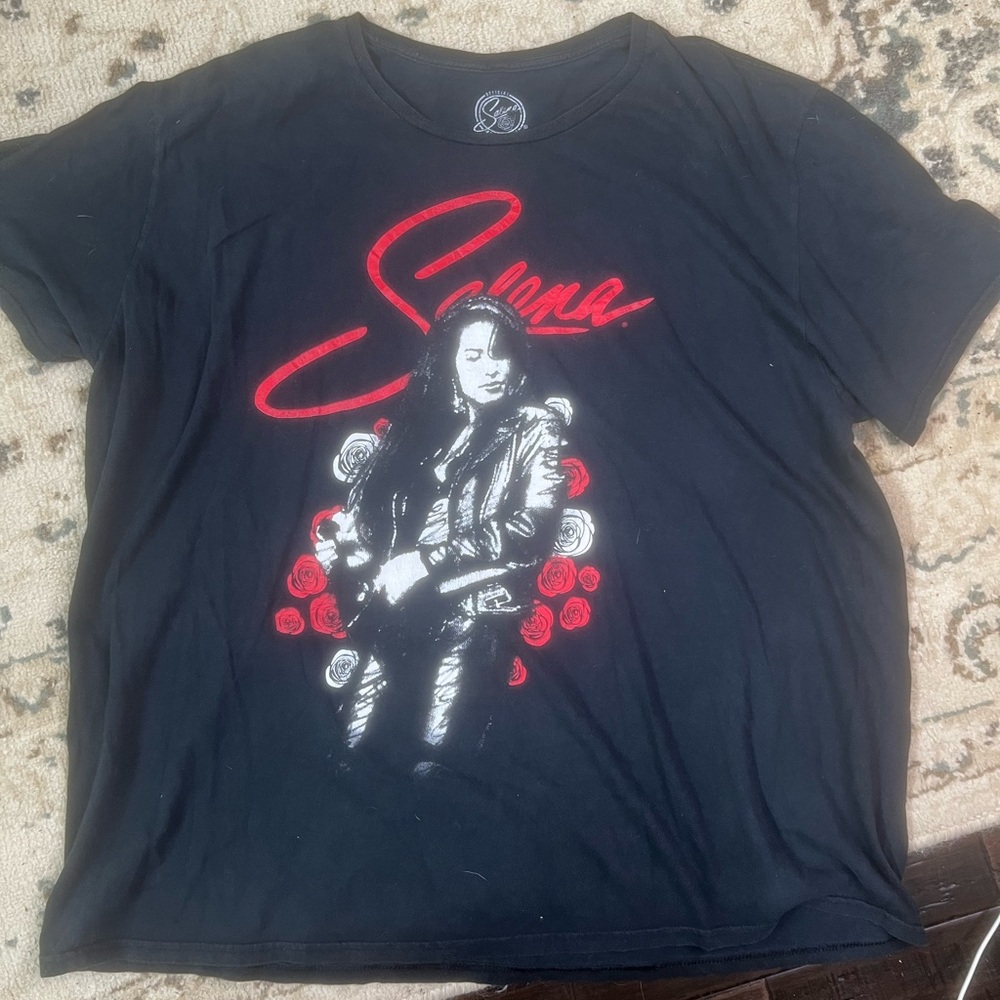 Black and Red Selena Graphic Short Sleeve Tee